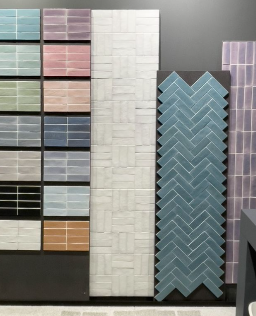 Pastel subway and herringbone
