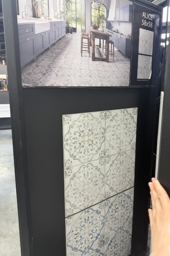 Patterned tile door display