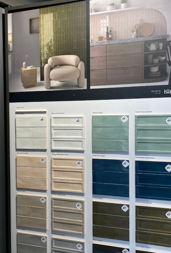 Glazed subway tiles in multiple colours